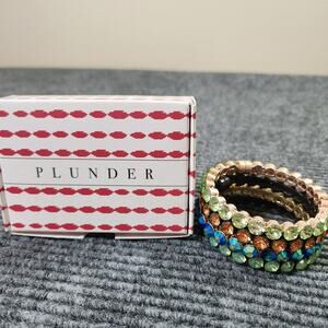 Plunder Design Fashion Jewelry Lot of 4 Jeweled Magnetic Closure Bracelets